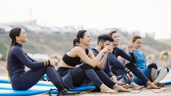 guests during surf lessons